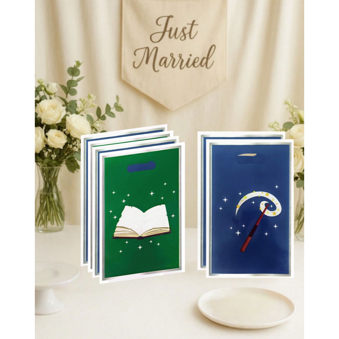 Party Games At Wedding - ถุงของขวัญสำหรับงานปาร์ตี้ 20 ชิ้น/40 ชิ้น, ถุงของขวัญ, ถุงของขวัญพร้อมลายพิมพ์รูปไม้กายสิทธิ์และหนังสือเวทมนตร์,